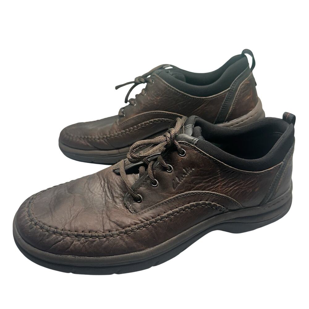 Clarks Travel Trek Men's 13N Brown Leather Oxfords Casual‎ Shoes 31936